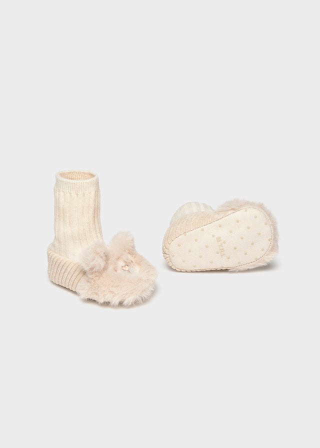 Mayoral Newborn Teddy Fluffy Booties 9154