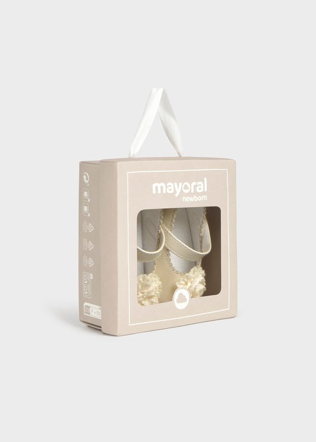 Mayoral Newborn Cream Soft Sole Shoes 9159