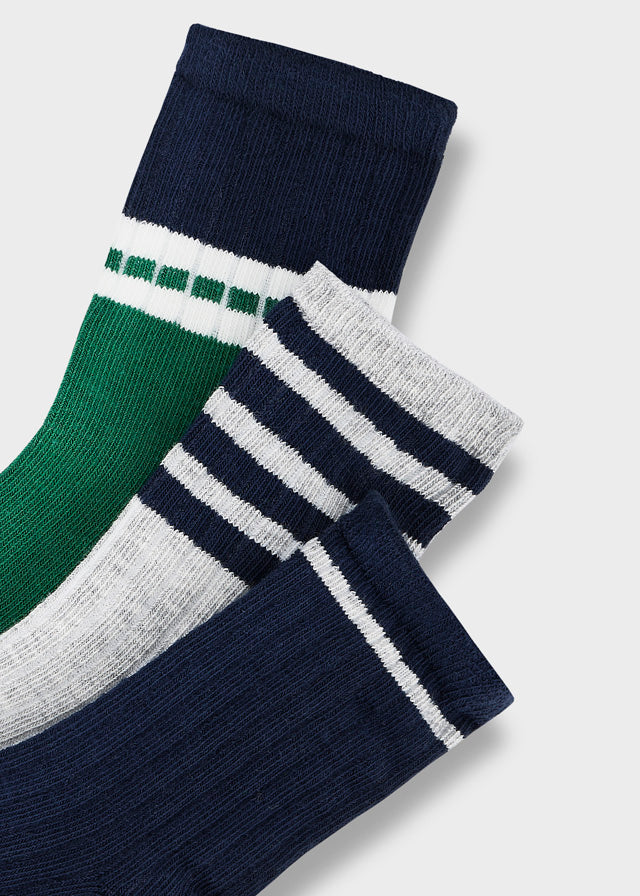 Mayoral Green & Navy 3 Pack Socks