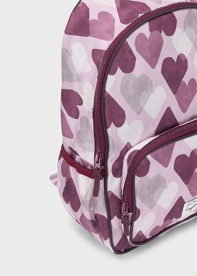 Mayoral Mauve Heart Backpack & Pencil Case