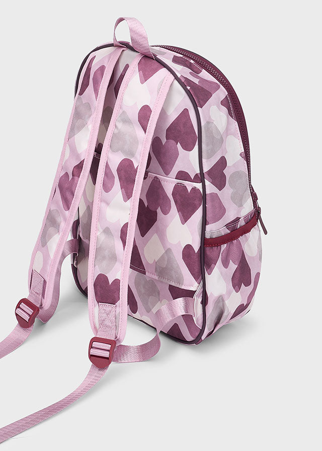 Mayoral Mauve Heart Backpack & Pencil Case