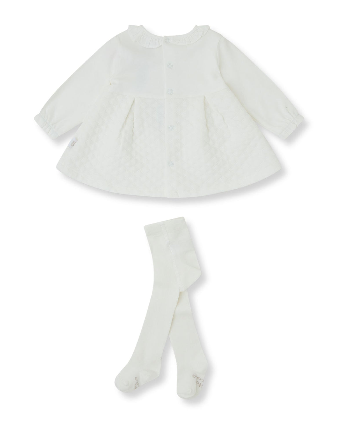 Tutto Piccolo White Quilted Dress & Tights 2282