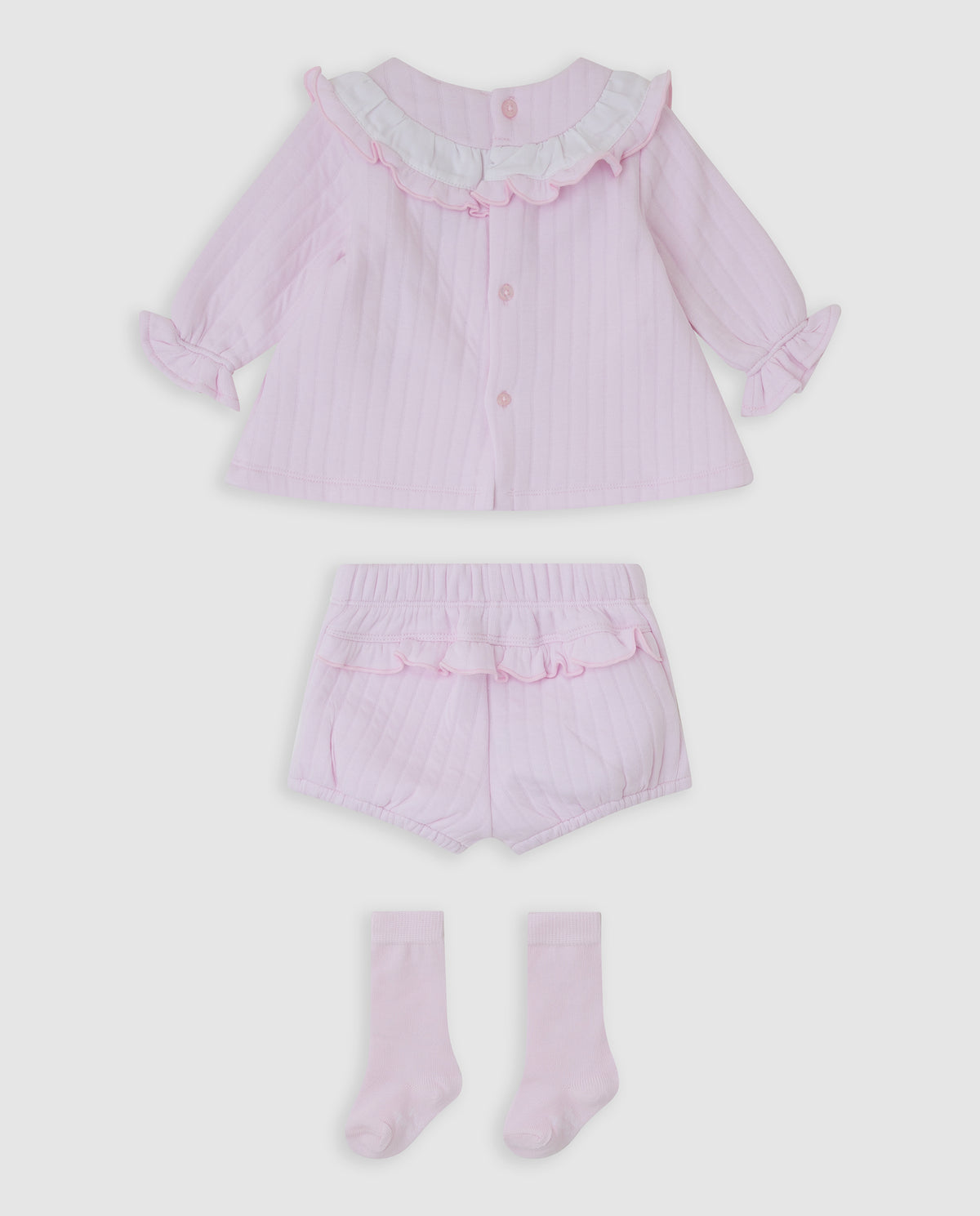 Tutto Piccolo Pink Quilted Short Set & Socks 2283