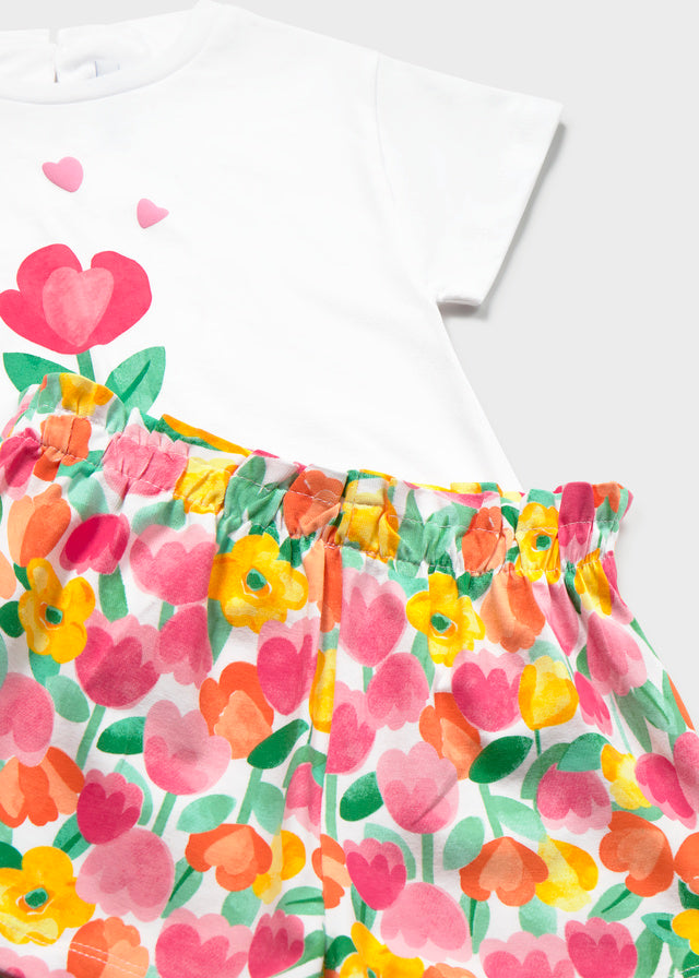 Mayoral Baby Girl Flower 3pc Short Set