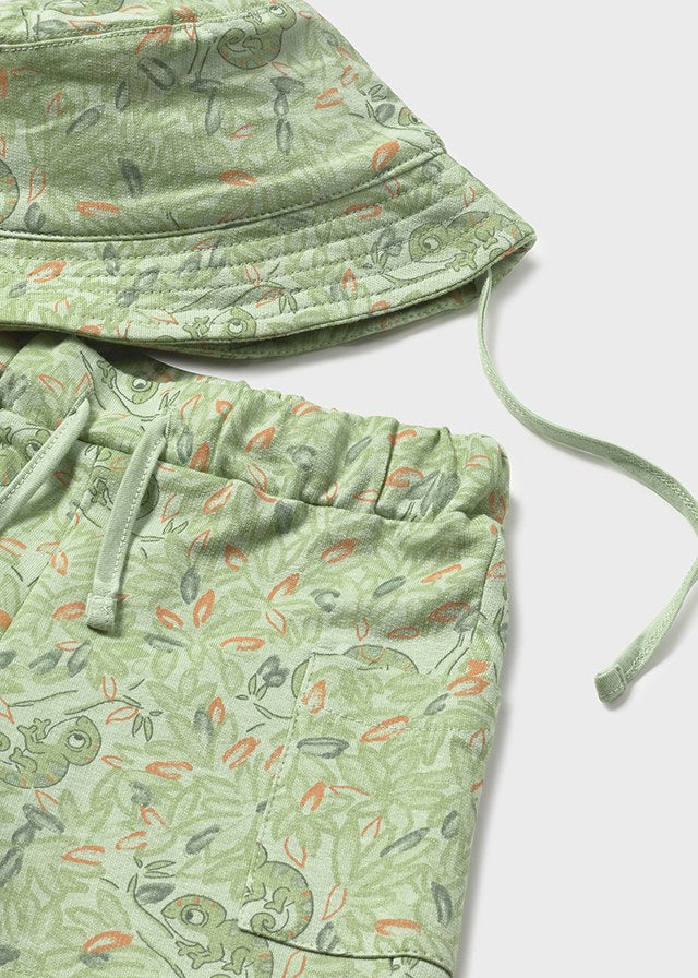 Mayoral Baby Boy Khaki Hat & Short Set