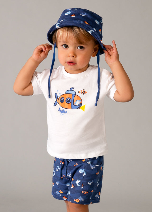 Mayoral Baby Boy Blue Hat & Short Set