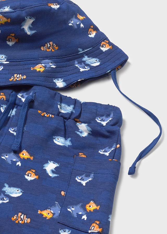 Mayoral Baby Boy Blue Hat & Short Set