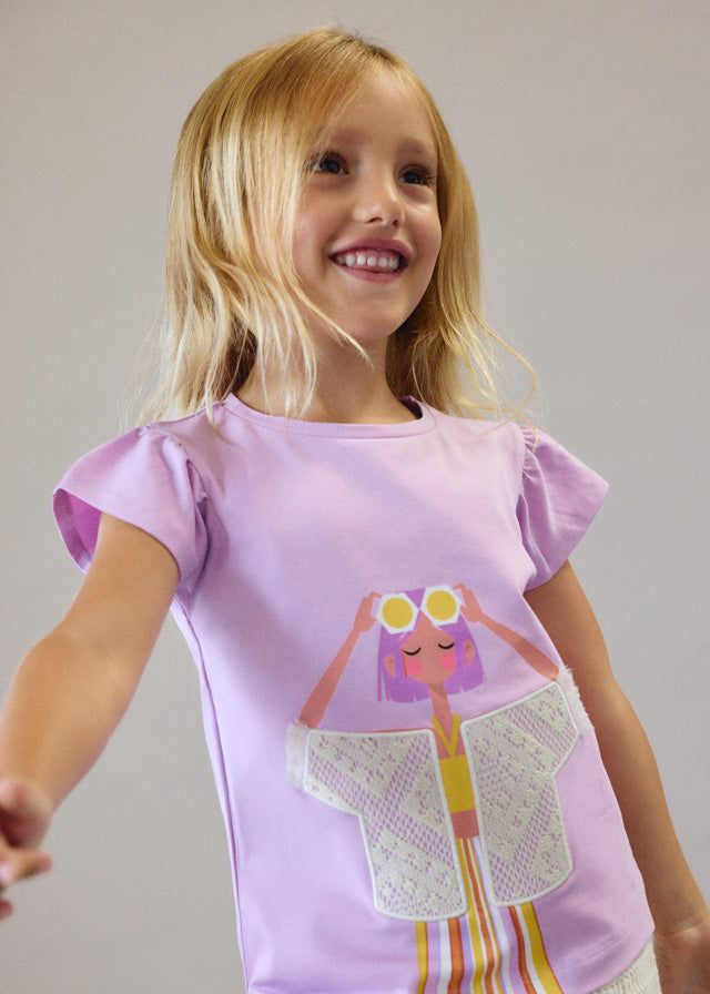 Mayoral Lilac Girl Cycle Short Set