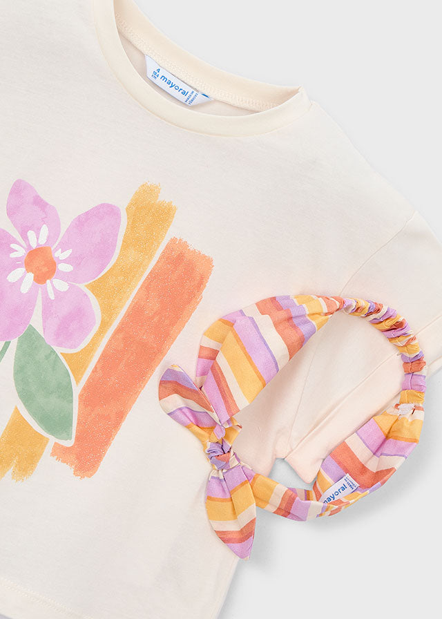 Mayoral Lilac Headband Denim Short Set