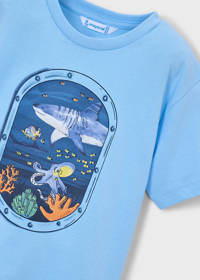 Mayoral Blue Fish Swim Short Set