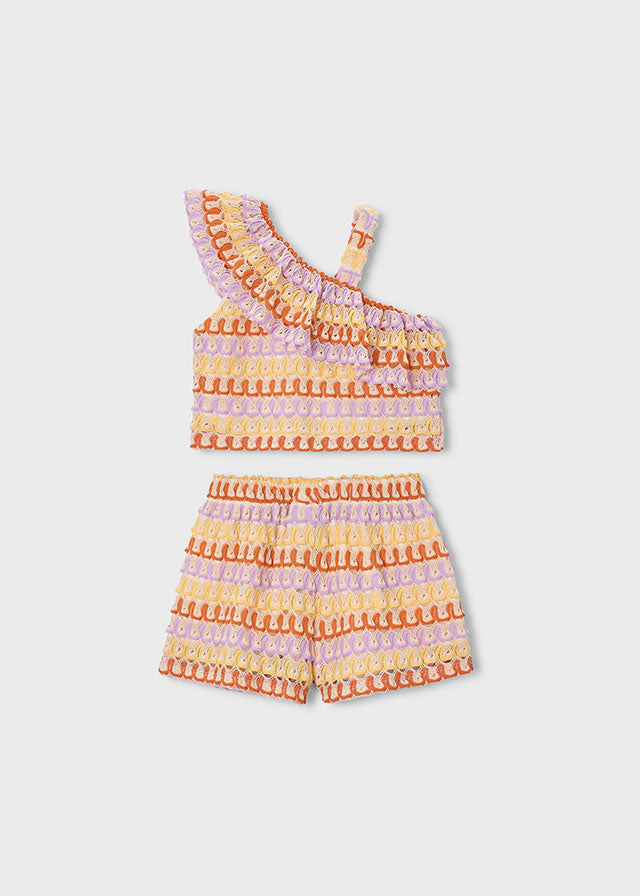 Mayoral Lilac Crochet Short Set
