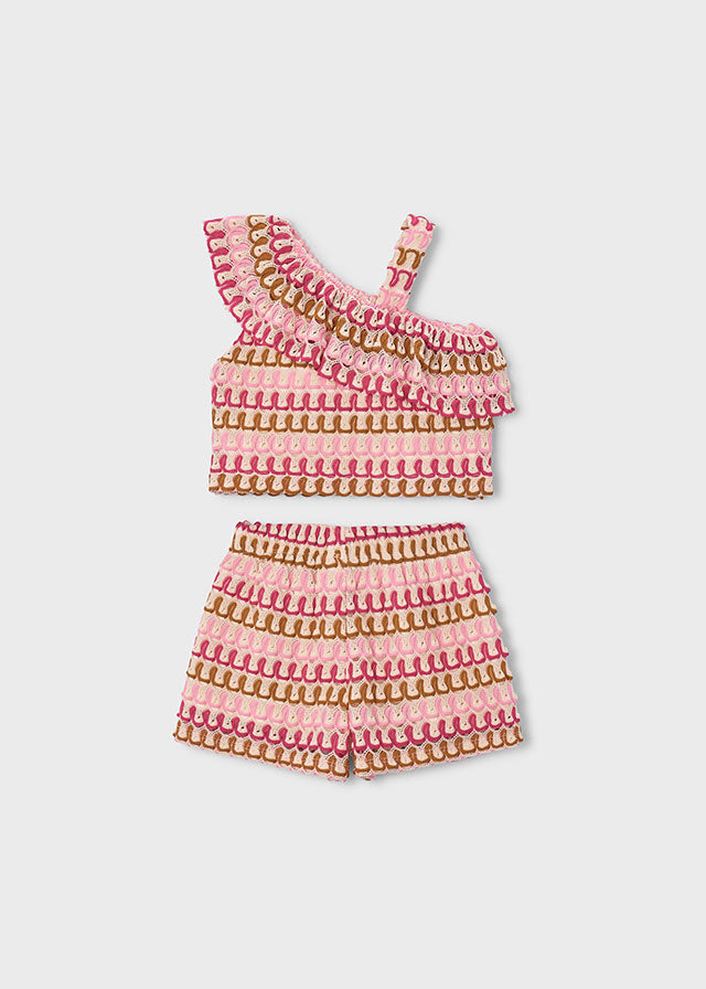 Mayoral Candy Crochet Short Set
