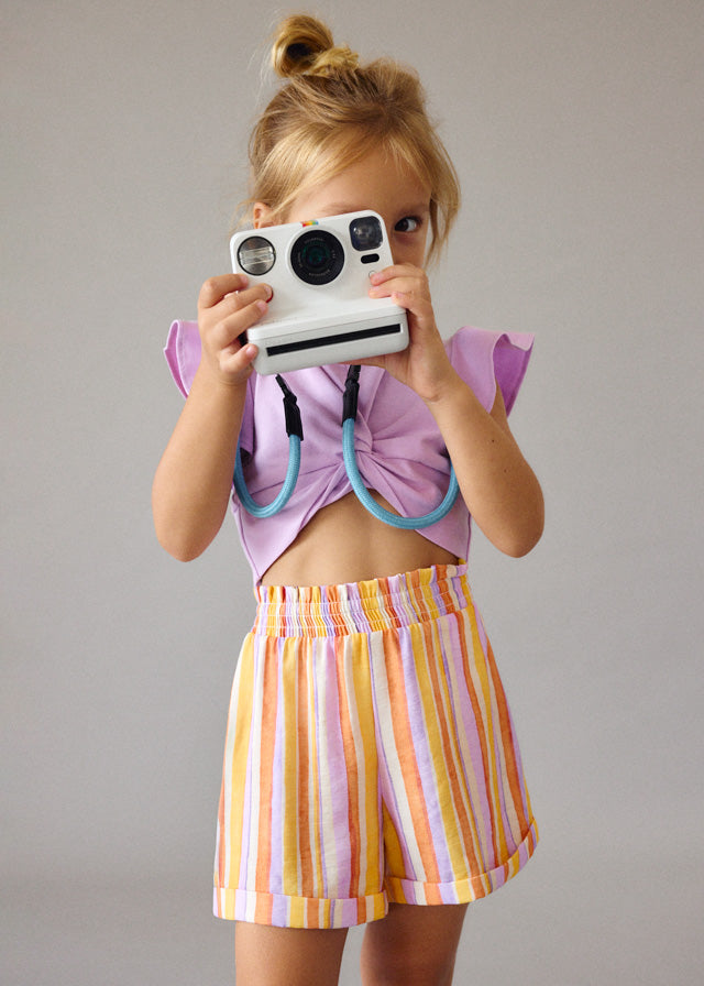 Mayoral Lilac Crop Stripe Short Set
