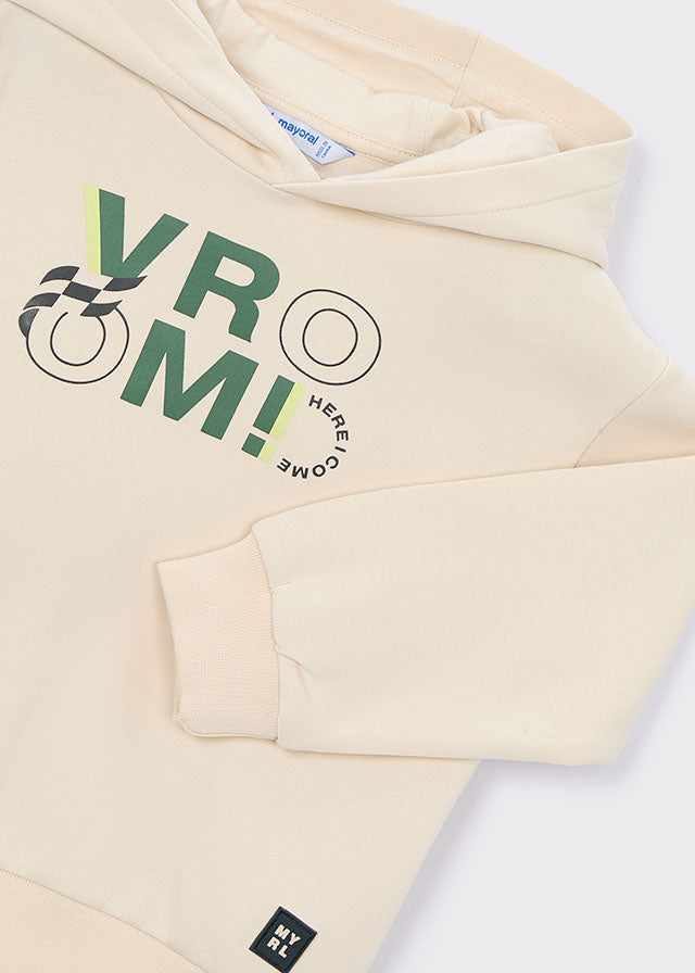 Mayoral Cream Hoodie Short Set
