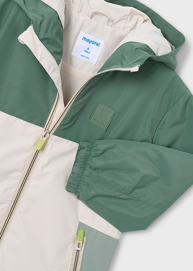 Mayoral Green & Beige Windbreaker