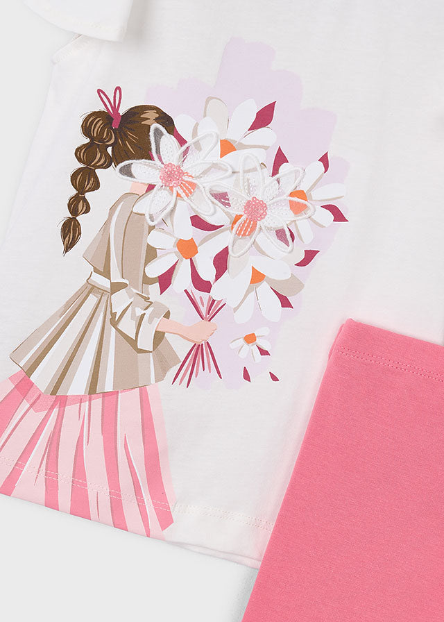 Mayoral Pink Flower Legging Set