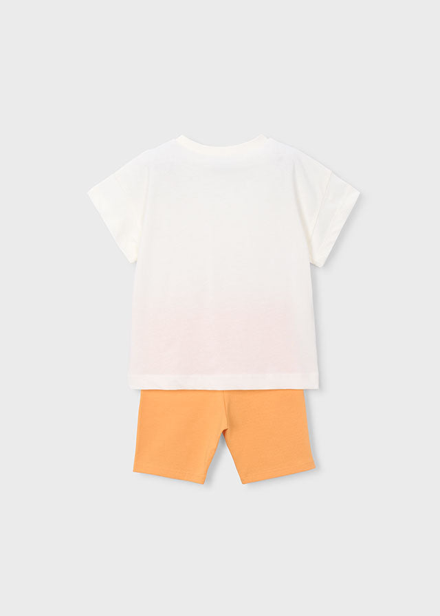 Mayoral Orange Shoe Cycle Short Set