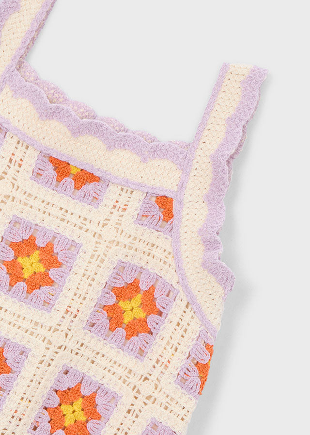 Mayoral Lilac Crochet Dress