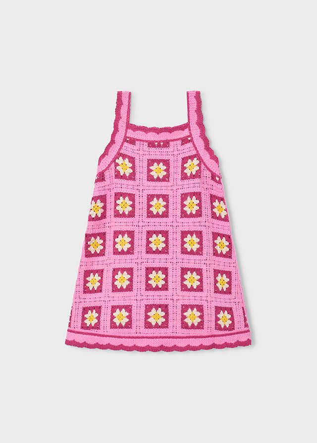 Mayoral Pink Crochet Dress