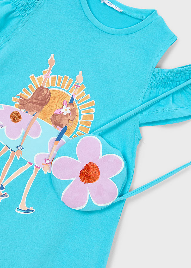 Mayoral Aqua Cut Out Bag Dress