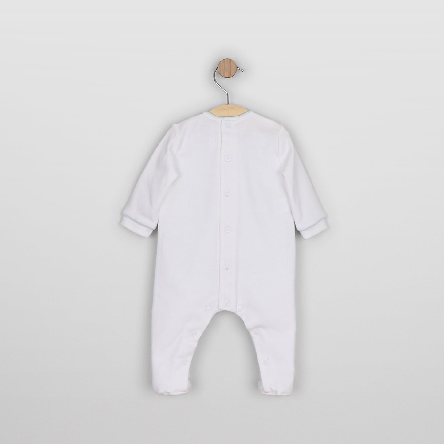 Emile et Rose Murray White/Pale Blue Baby Grow
