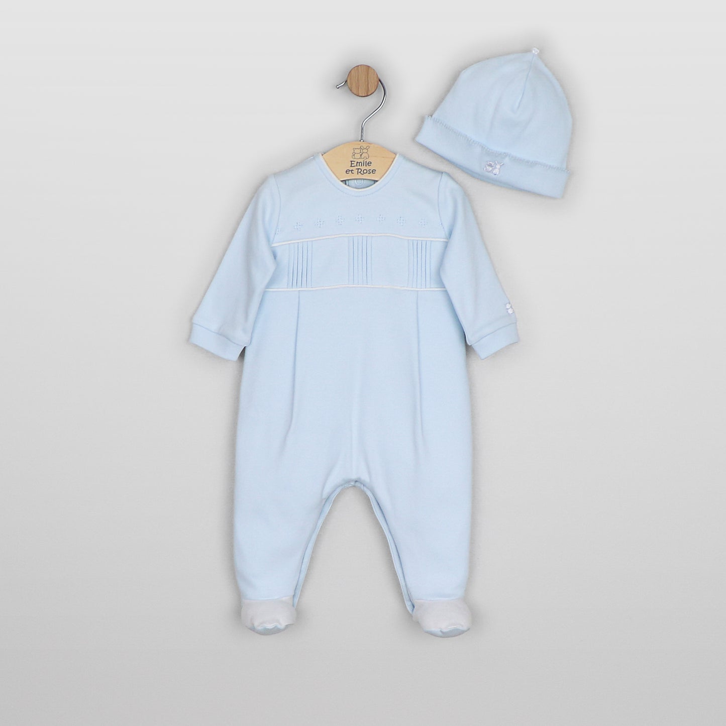 Emile et Rose Miller Pale Blue Baby Grow & Hat