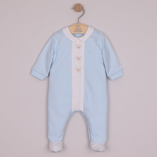 Emile et Rose Miles Pale Blue Collar Baby Grow