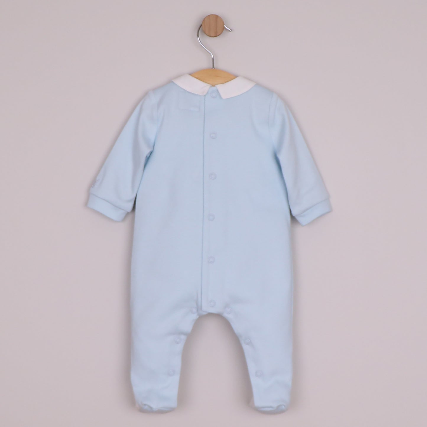 Emile et Rose Miles Pale Blue Collar Baby Grow
