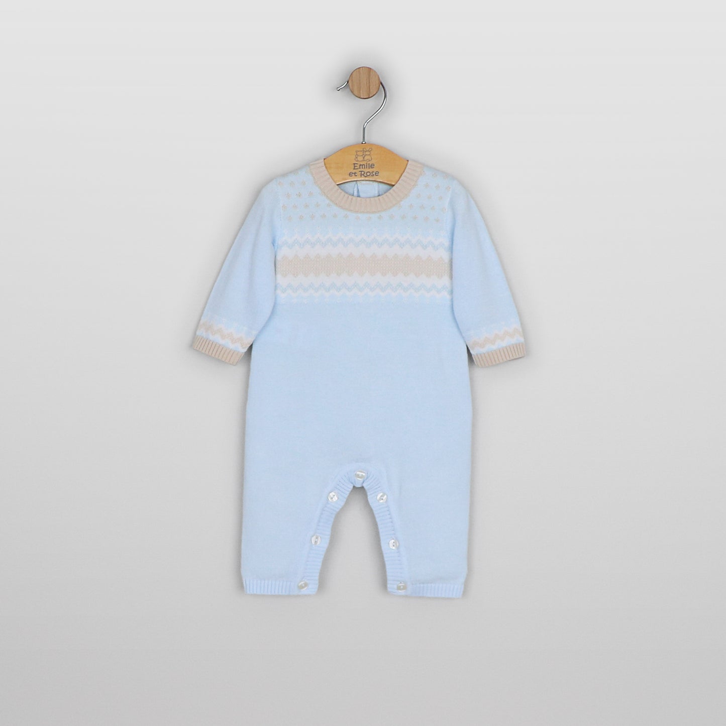 Emile et Rose Magnus Pale Blue Knit Romper