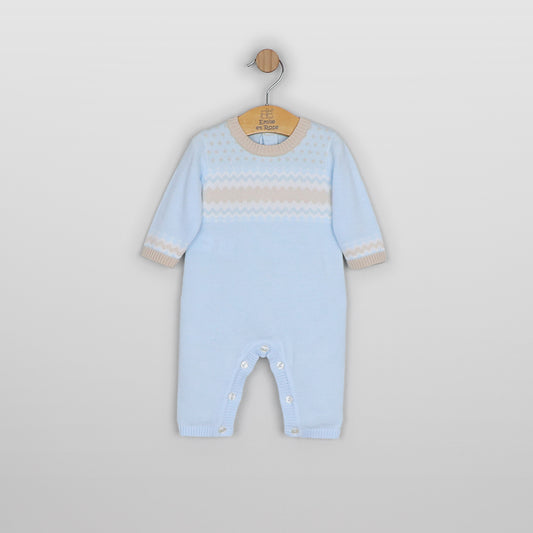 Emile et Rose Magnus Pale Blue Knit Romper