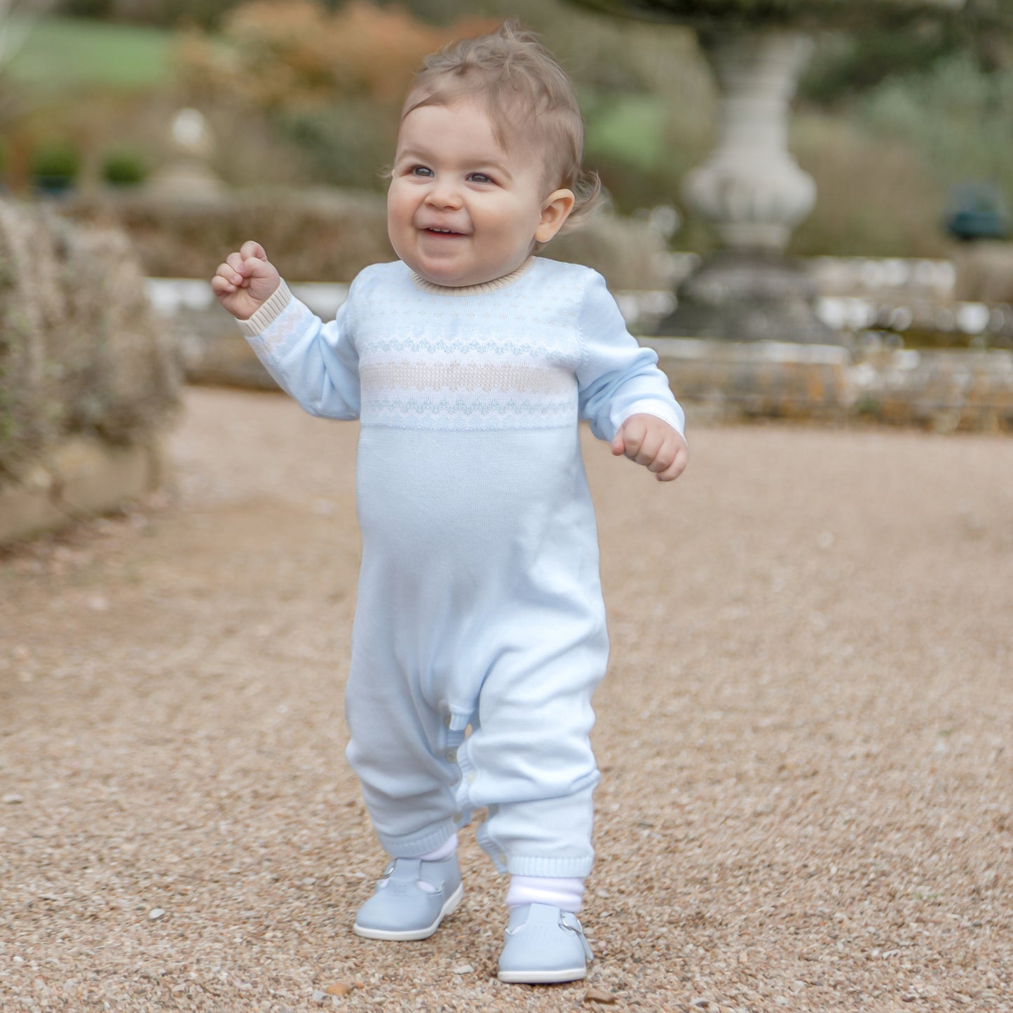 Emile et Rose Magnus Pale Blue Knit Romper