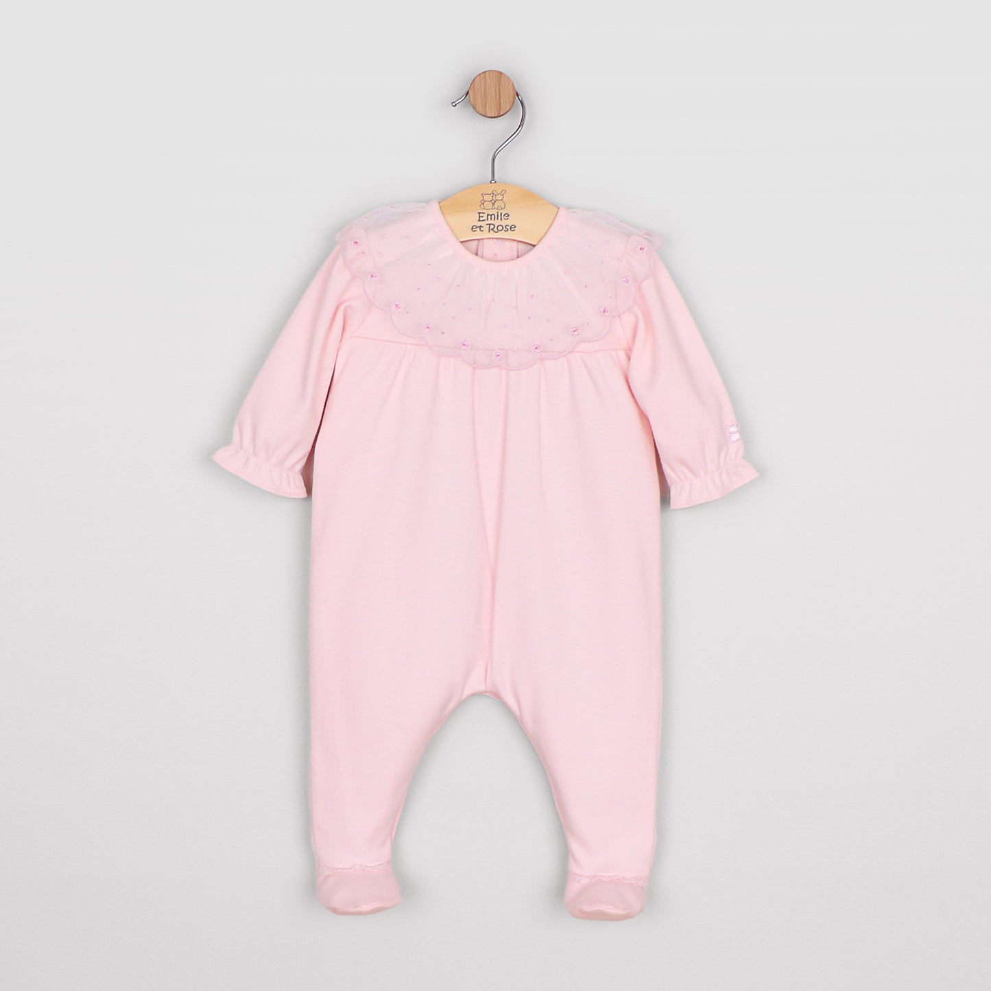 Emile et Rose Mabel Pale Pink Frill Baby Grow