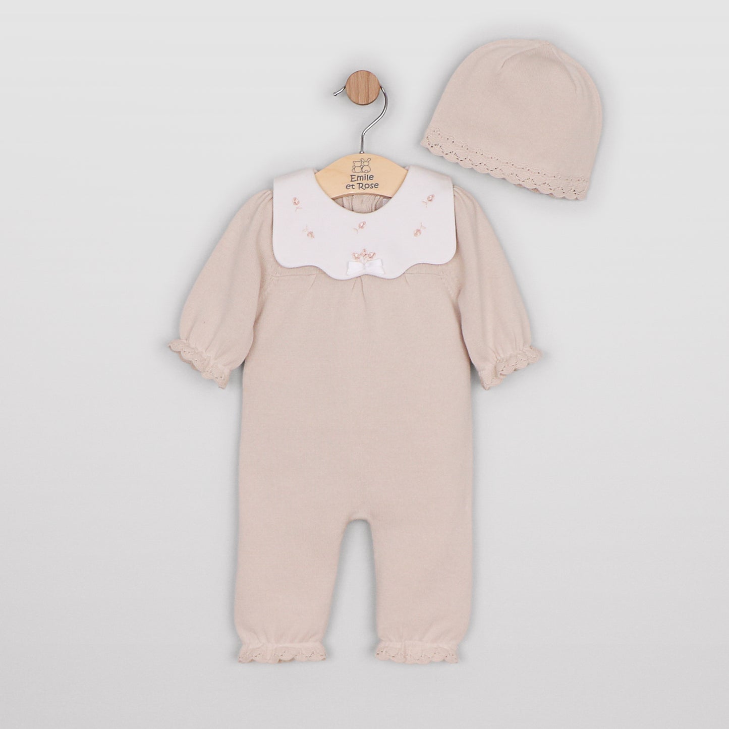 Emile et Rose Marnie Stone Knit Romper & Hat