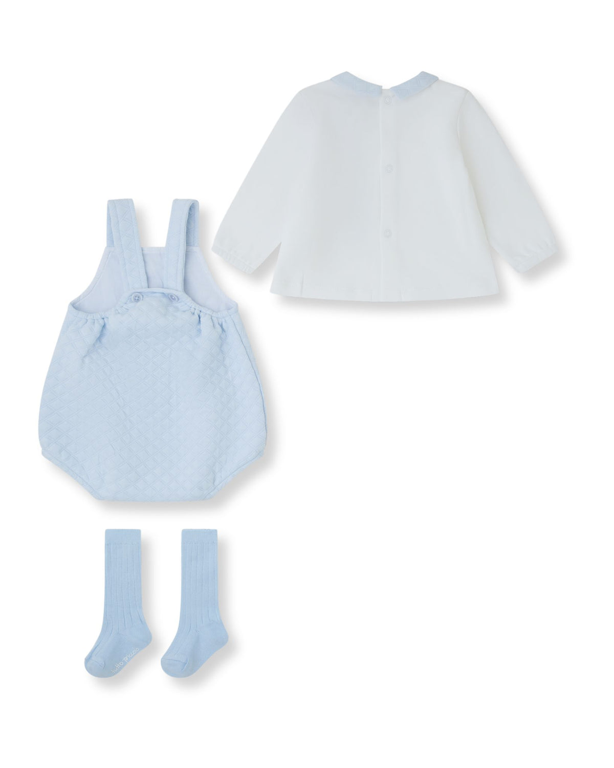Tutto Piccolo Blue Quilted Romper & Socks Set 2770
