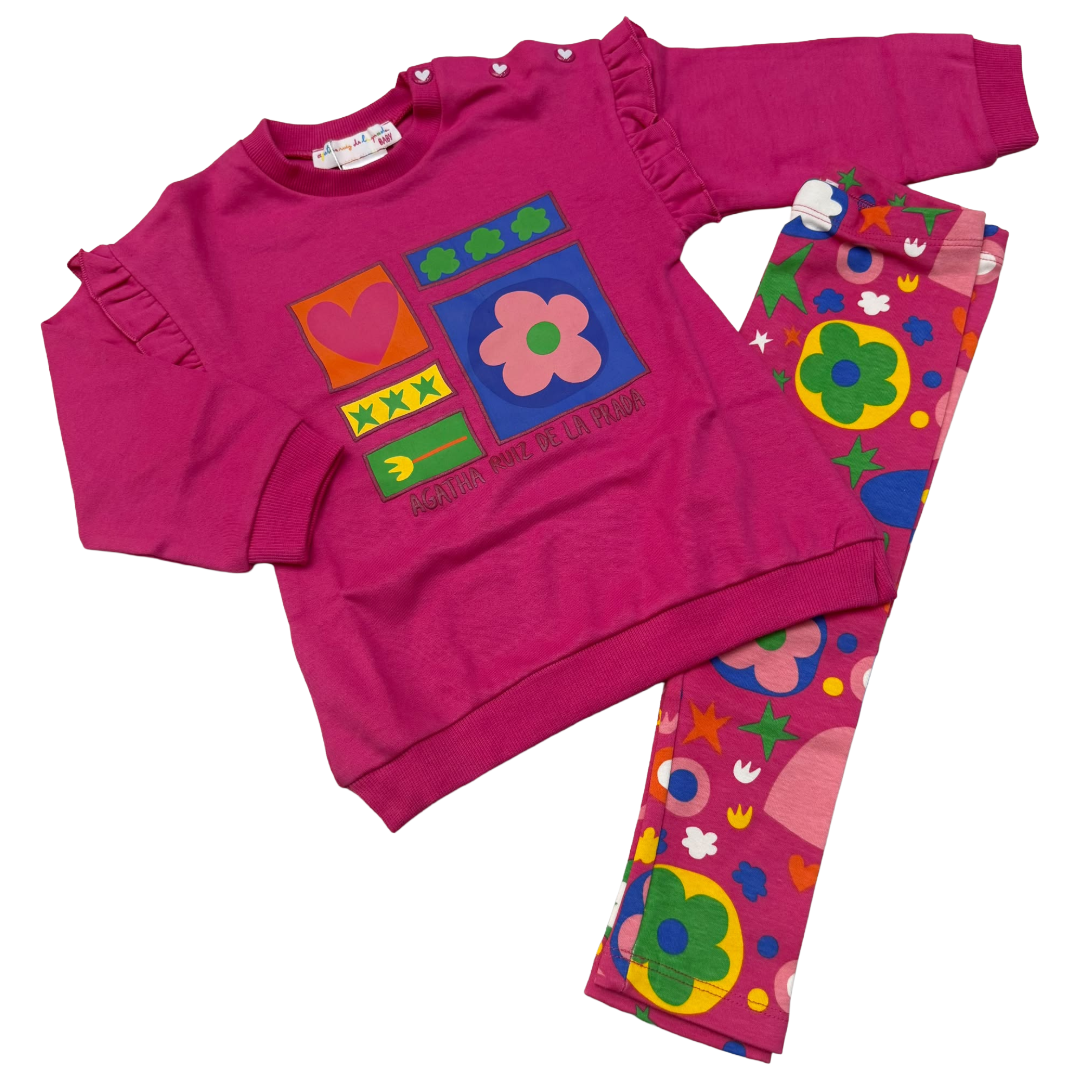 Agatha Ruiz de la Prada Fuchsia Multi Flower Legging Set 8727