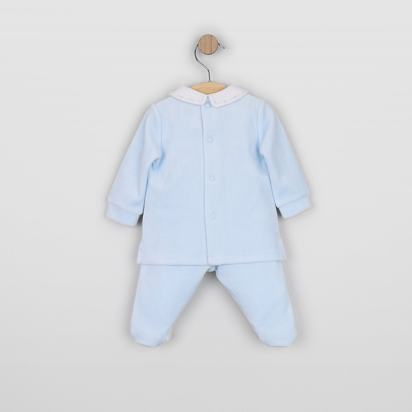 Emile et Rose Mason Pale Blue Collar 2pc Baby Grow