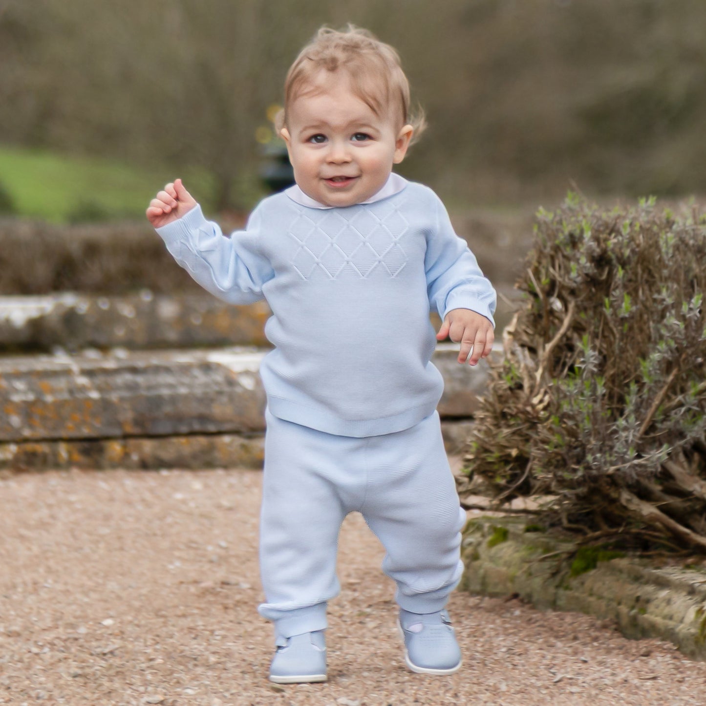 Emile et Rose Malachi Pale Blue Knit 2pc & Hat