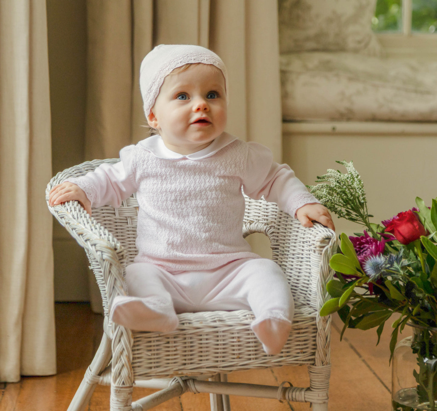 Emile et Rose Minny Pale Pink Knit 2pc & Hat