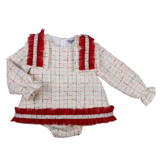 Naxos Red Multicolour Tweed Knick Set