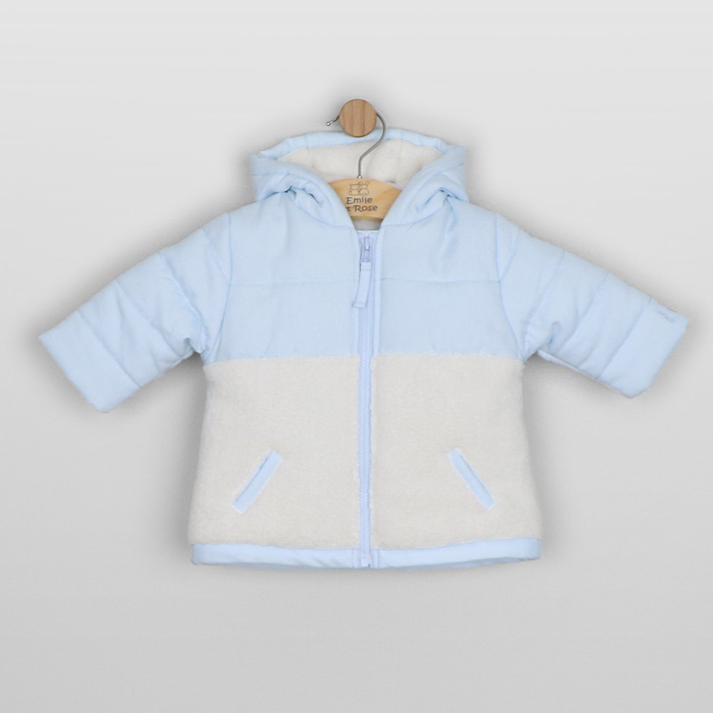 Emile et Rose Marcus Pale Blue Fleece Coat