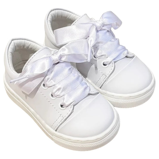 Borboleta Santi White Leather Ribbon Trainers