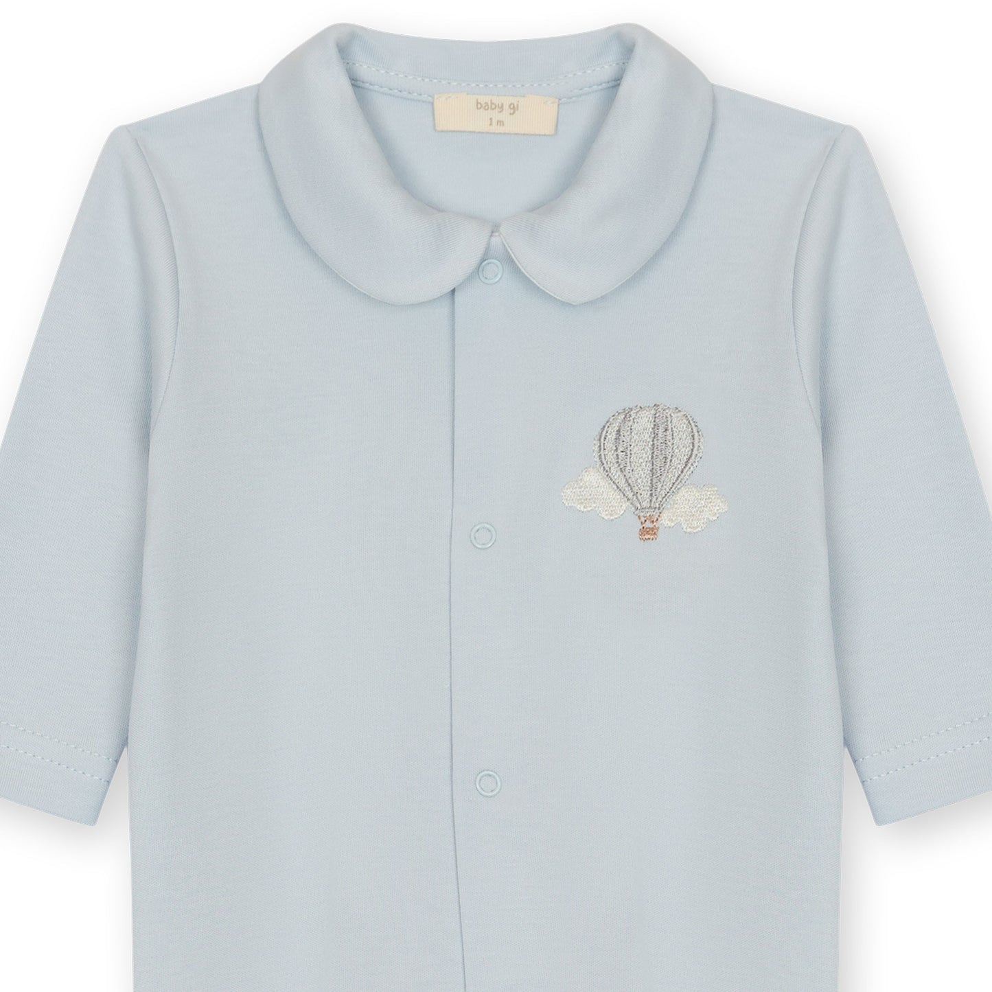 Baby Gi Blue Hot Air Balloon Cotton Baby Grow