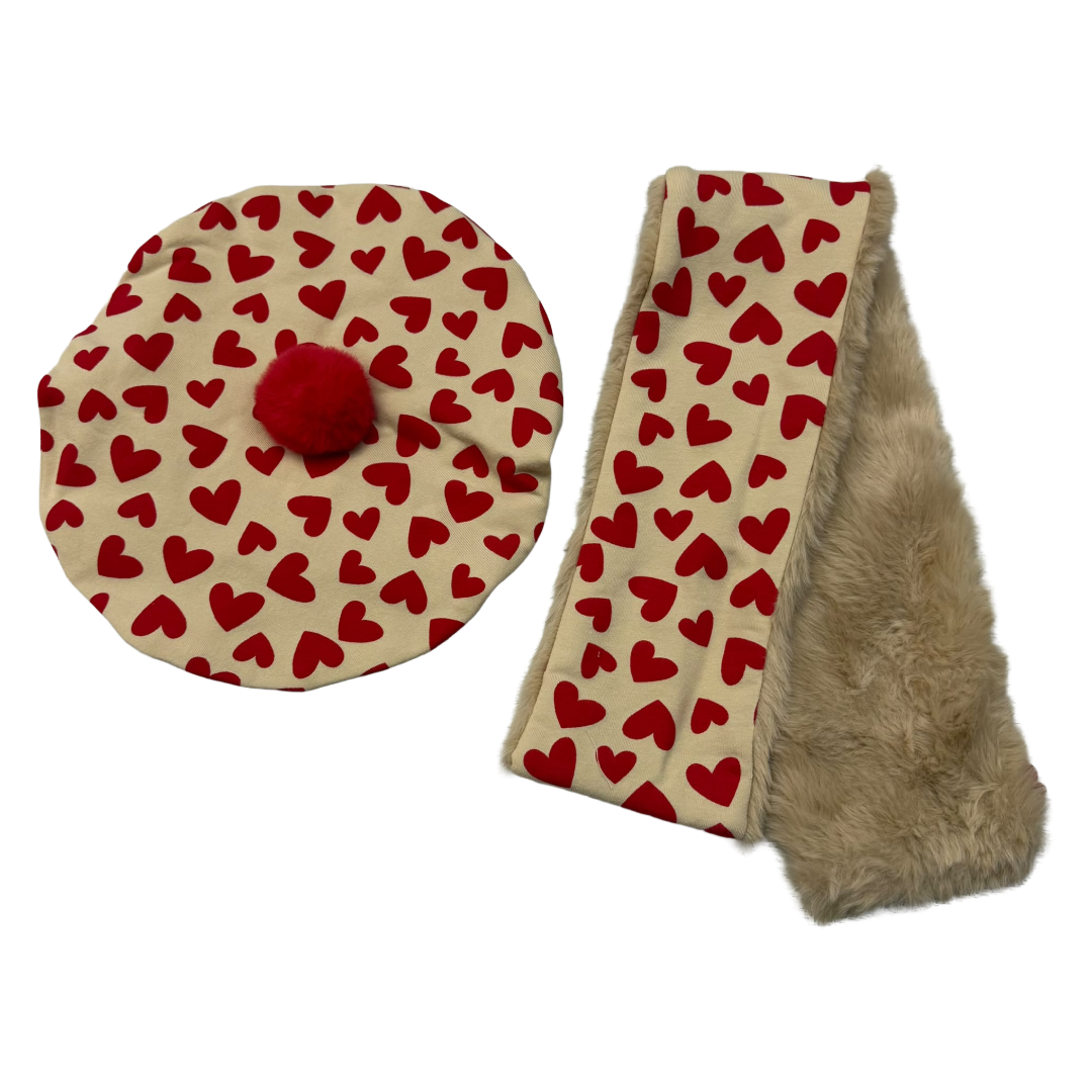 Agatha Ruiz de la Prada Red Heart Beret & Scarf 8921
