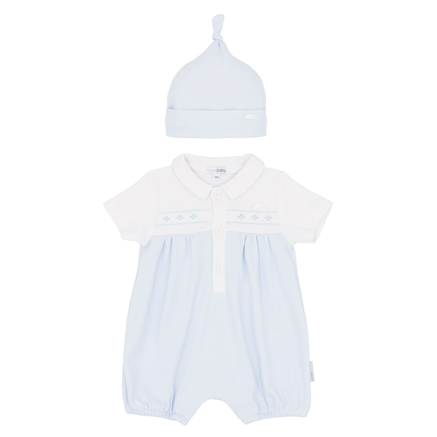 Blues Baby Blue & White Shortie Hat Set 2274