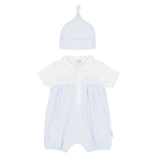 Blues Baby Blue & White Shortie Hat Set 2274