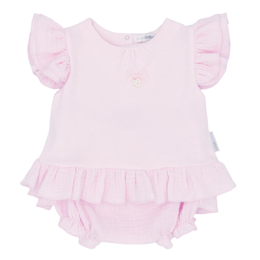 Blues Baby Pink Frill Bloomer Set 3050