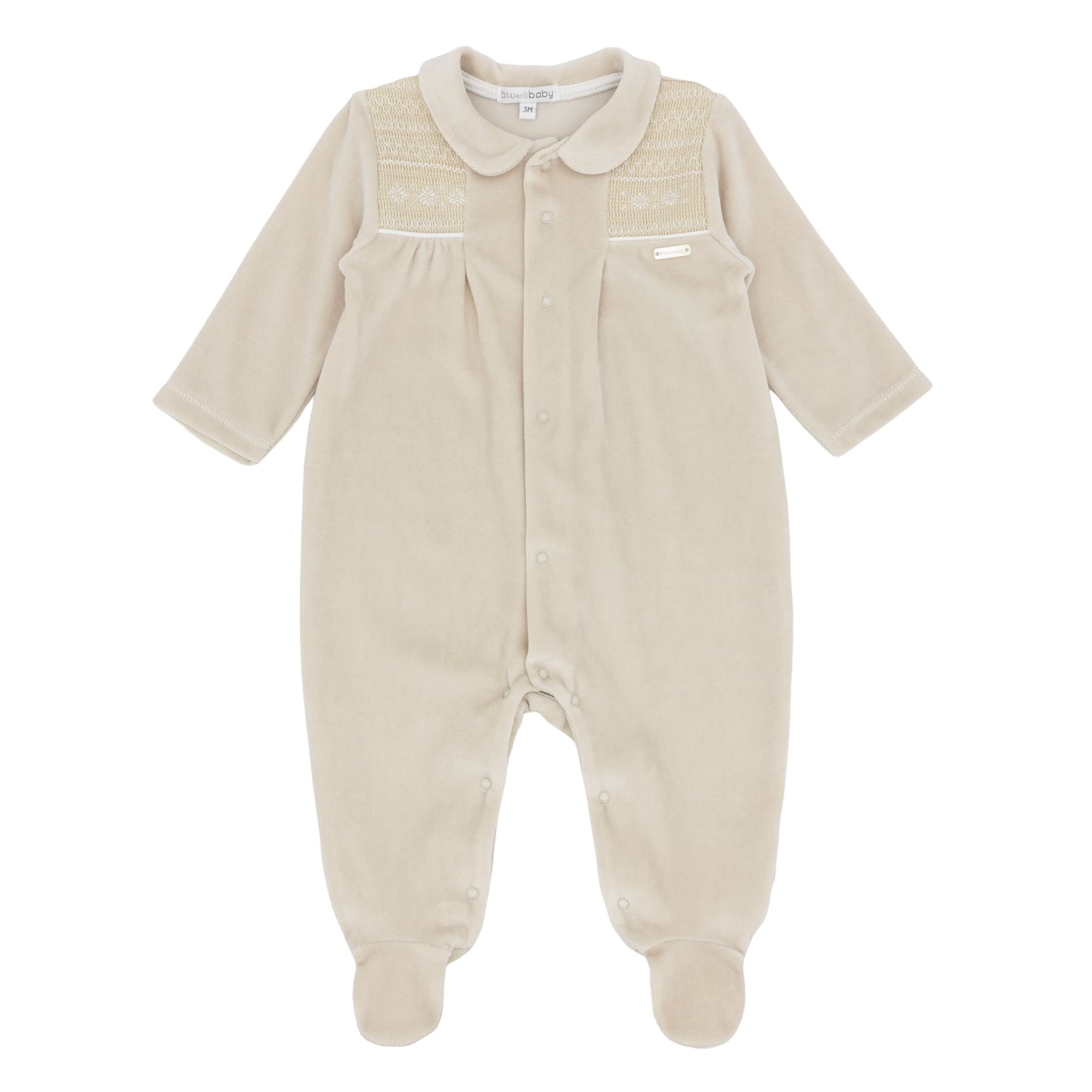 Blues Baby Tivoli Beige Velour Baby Grow 3102