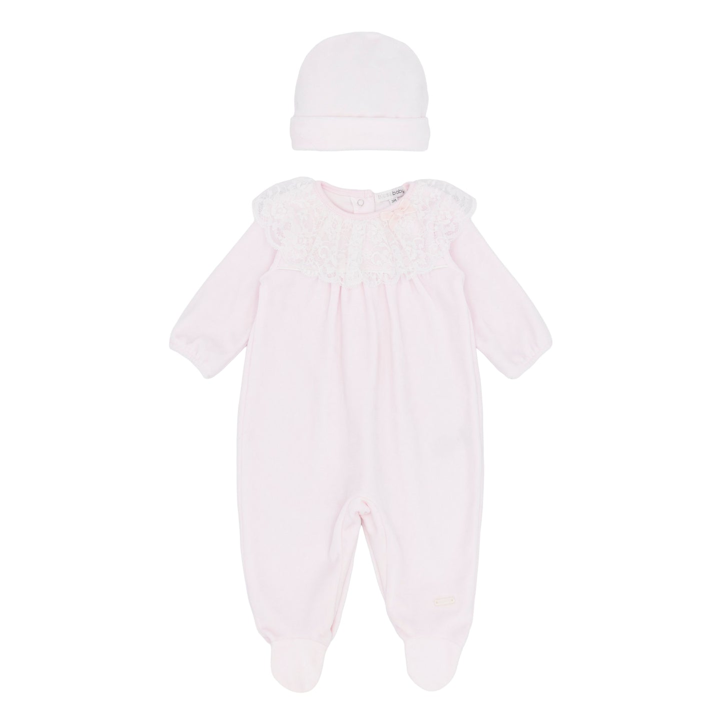 Blues Baby Tivoli Pink Velour Baby Grow & Hat 3120
