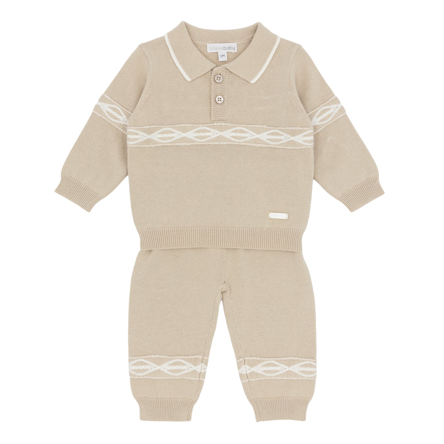 Blues Baby Arden Beige Knit Trouser Set 3165