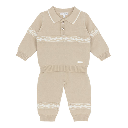 Blues Baby Arden Beige Knit Trouser Set 3165